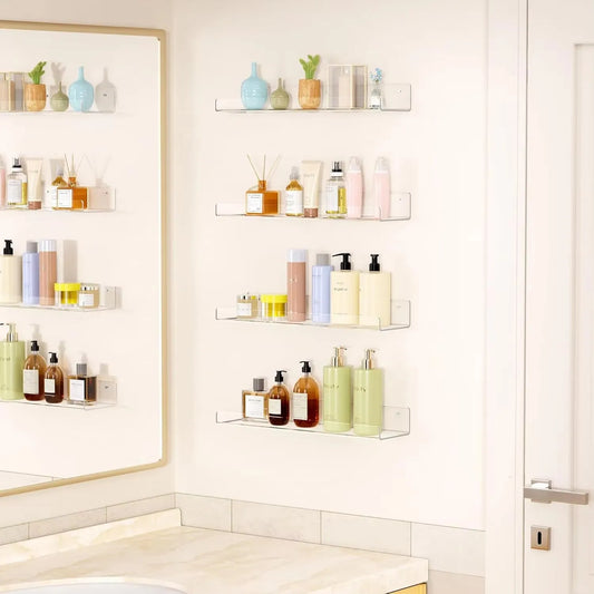 Etagère Murale Transparente sans perçage (Lot de 2)